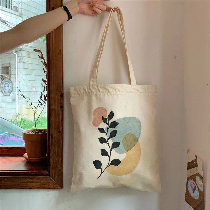 Title 2, Plantprint canvas tas voor studenten, creatief ...