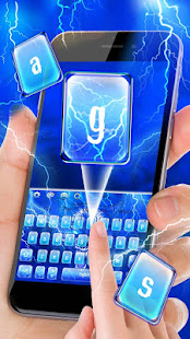Lightning Neon Blue Wolf Keyboard(圖2)-速報App