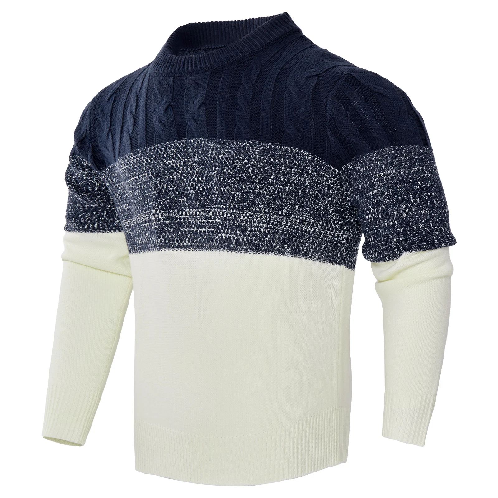 Title 1, Maglione casual da uomo con blocchi di colore, ...