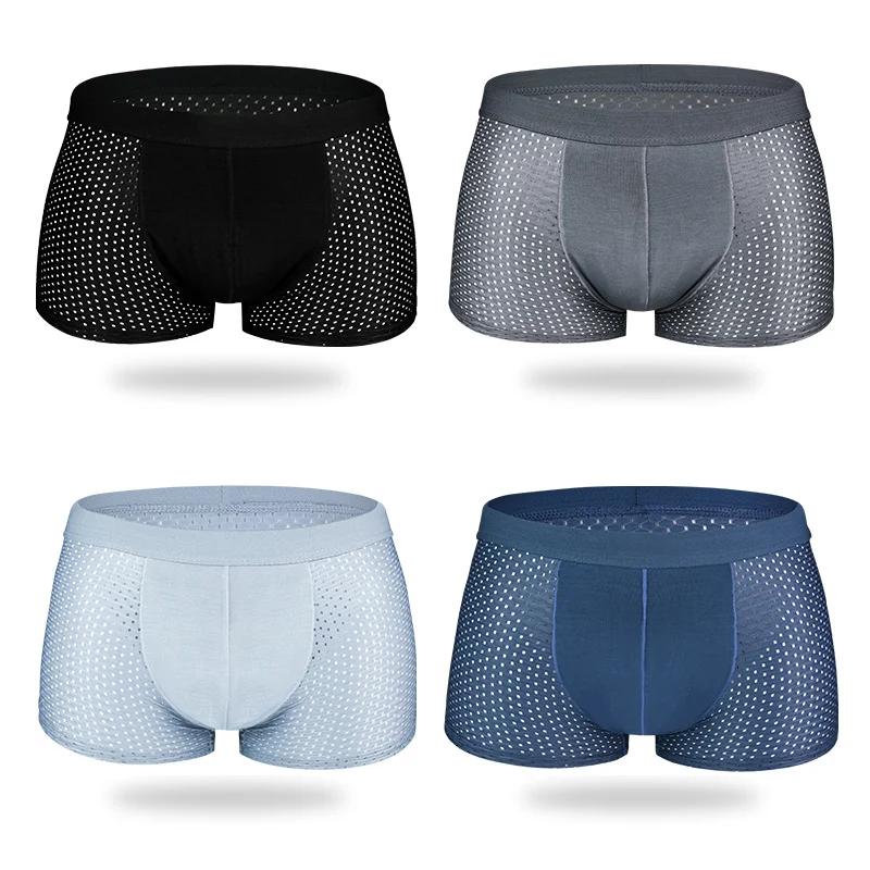 Ice Silk Men's Shorts Head Plus Size Boxer Briefs offering breathable comfort and a cool feel. Experience ultimate freed