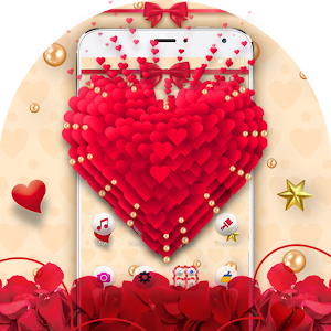 Download Red Rose Petal Heart Theme For PC Windows and Mac