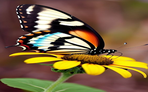 butterfly landing on sunflowers wallpaper