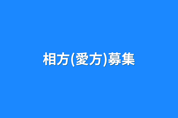 「相方(愛方)募集」のメインビジュアル