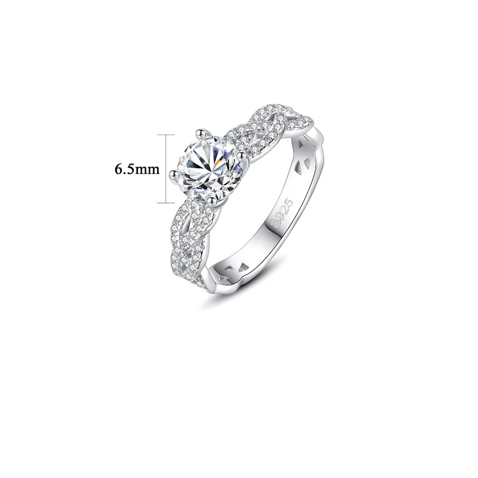 Mossan Diamanten Ring, 925 Sterling Zilver. Schitterende ring voor dames, tijdloos design, ideaal als cadeau voor speciale gelegenheden.