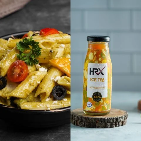 Creamy Pesto Pasta + Ice Tea (200ml)