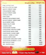 Royal Cake menu 1