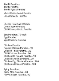 Indian Paratha Express menu 2