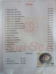 Bakmi Sui Sen menu 1