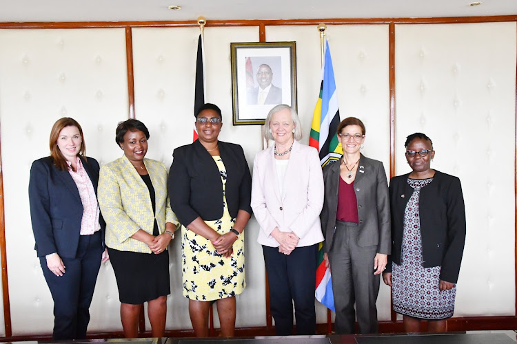 Public Service, Gender and Affirmative Action CS Aisha Jumwa and US Ambassador to Kenya Meg Whitman and their teams on Monday, January 23, 2023.