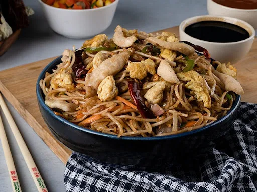 Egg  Chicken Schezwan Hakka Noodles