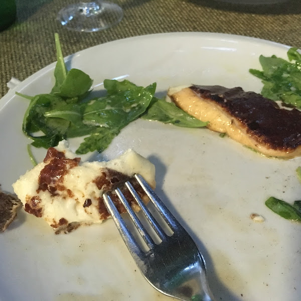 Grilled smoked mozzarella. It was so good, I forgot to take the picture til it was almost gone