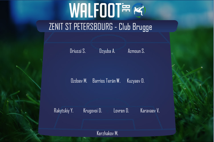 Composition Zenit St Petersbourg | Zenit St Petersbourg - FC Bruges (20/10/2020)