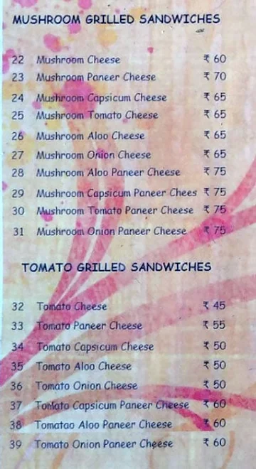 Tango Sandwich King menu 