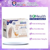 Máy Trợ Thính Biohealth Jh - 115 Thiết Kế Không Dây, Bo Tròn Mềm Mại, Điều Chỉnh Mức Độ Đơn Giản