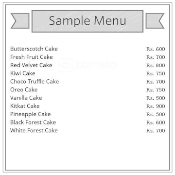 Manocha Bakers menu 