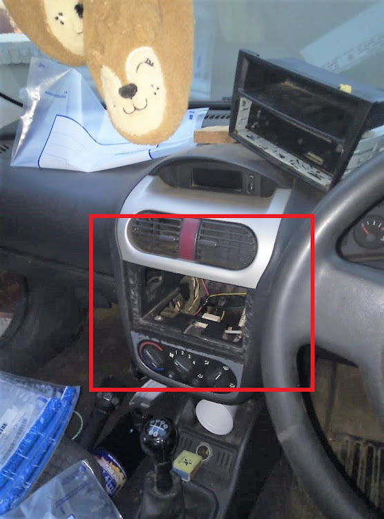 Drugs were found hidden behind the radio in the bakkie