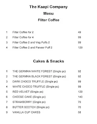 The Kaapi Company menu 3