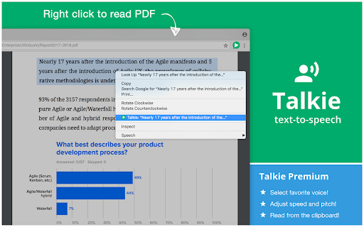 Talkie: text-to-speech, many languages!