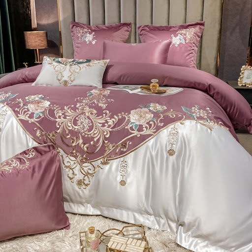 Title 3, European Champagne Flower Embroidery Four-piece...