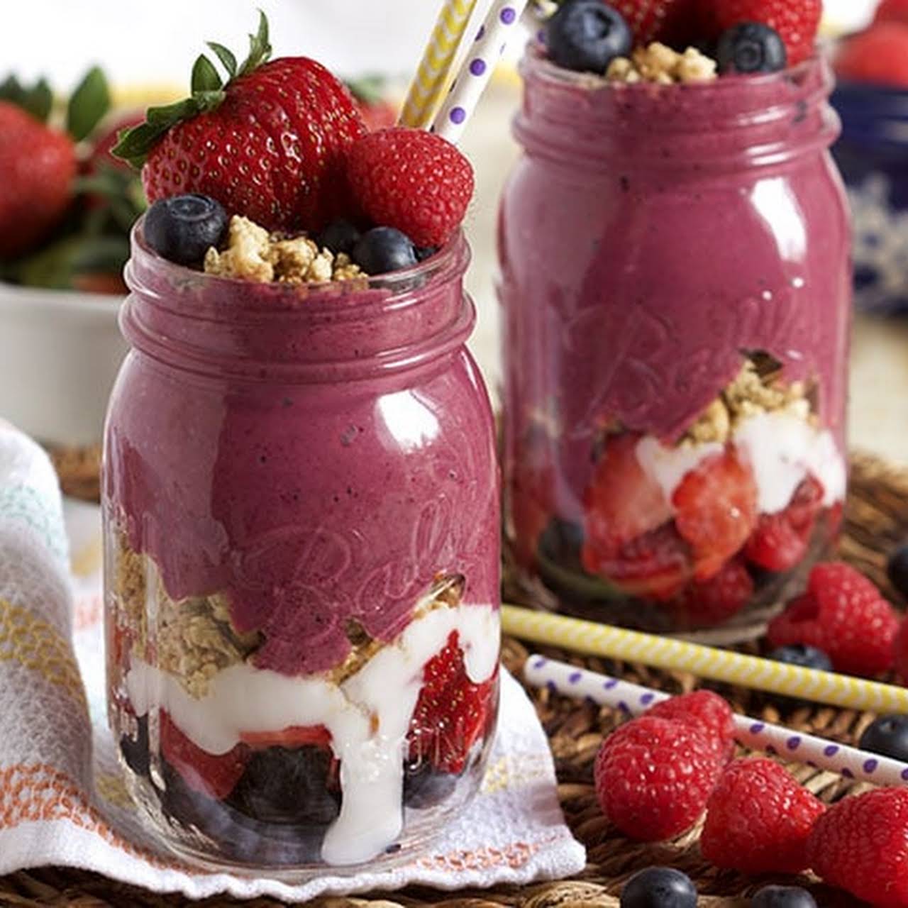 Triple Berry Smoothie Snack Jar