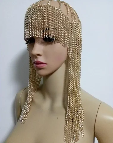 Bijou chaîne de tête masque pendent - 0