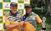 Bafana Bafana legends Neil Tovey and Mark Williams during the Class of 1996 Golf Day at Bryanston Golf Club. 