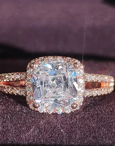 Bague Y2g pour femme, luxe carré av - 0