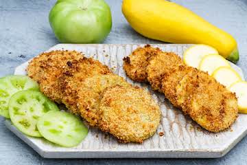 Un-fried Fried Green Tomato and Squash