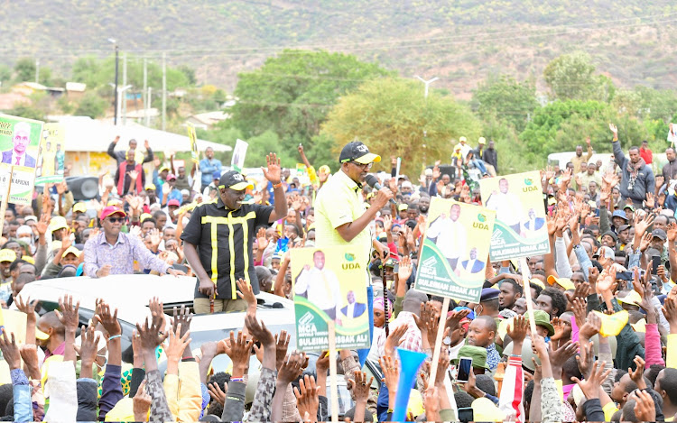 Garissa Township MP Adan Duale and Deputy President William Ruto in Marsabit on July 6, 2022