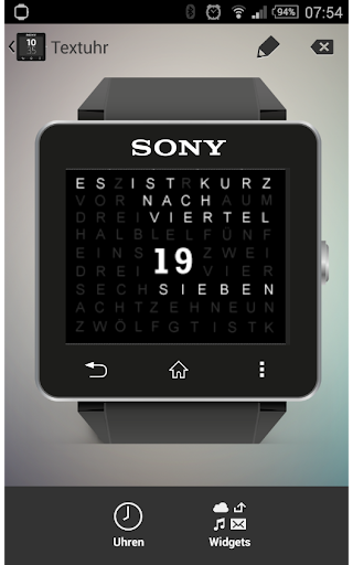 Textuhr Sony SW2