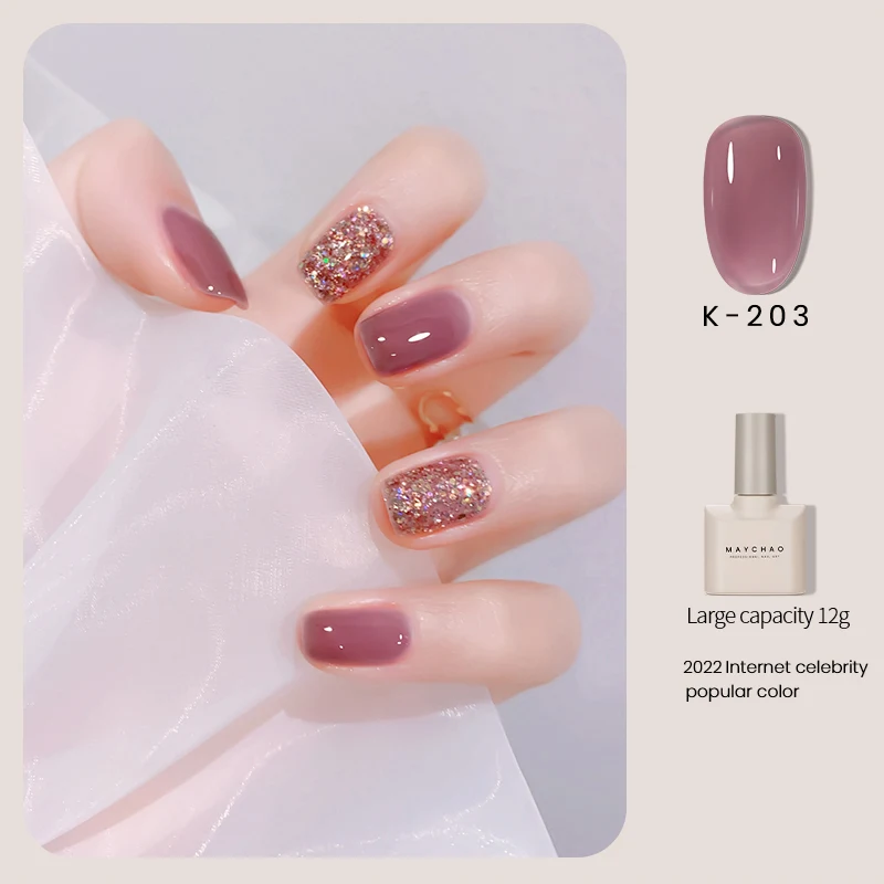 Esmalte de uñas nude transparente Jade Fat Ice Transparente para un look natural y elegante, efecto hielo y larga duración.