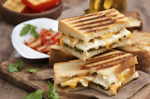 Grilled Veg Corn Cheese Double Decker Sandwich