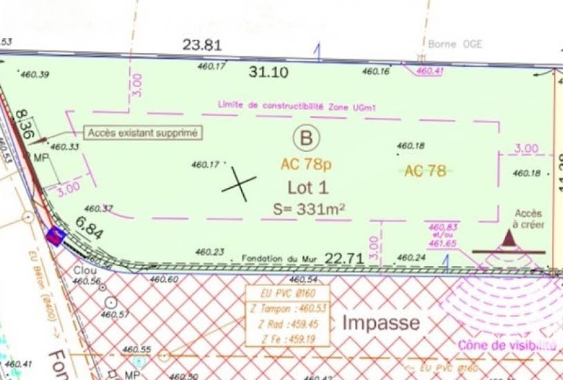  Vente Terrain à bâtir - 331m² à Saint-Genis-Pouilly (01630) 