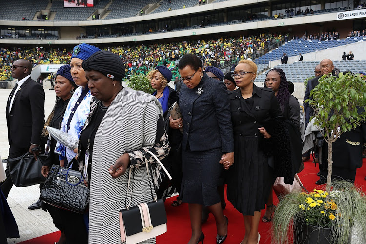 Family, friends, politicians and dignitaries joined thousands of mourners who came to honour the late Winnie Madikizela-Mandela at the official memorial service at Orlando Stadium in Soweto on April 11 2018.