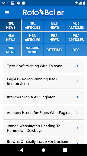 Screenshot Fantasy Sports News and Alerts