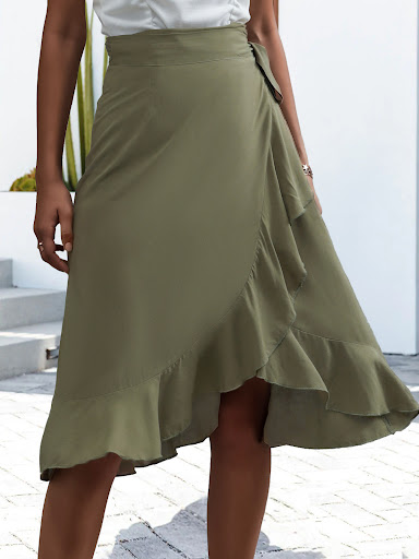 Title 5, European and American womens ruffled skirt, pe...