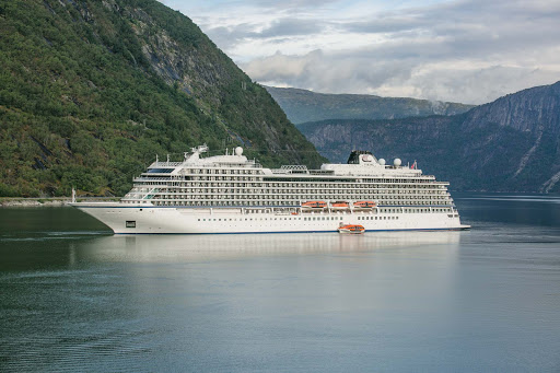 Viking Sea anchored in Lysefjord near Stavanger, Norway.