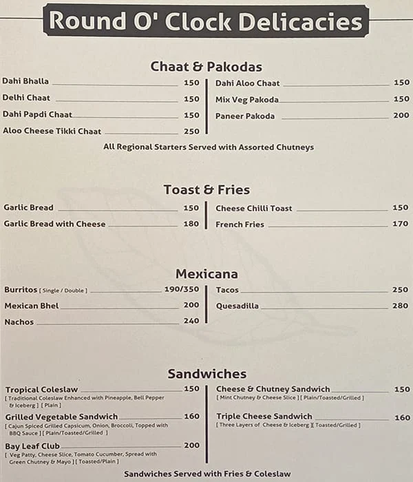 Bay Leaf Bistro menu 