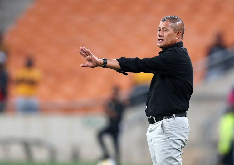 AmaZulu coach Cavin Johnson reacts during the Absa Premiership match against Kaizer Chiefs at the FNB Stadium, Johannesburg on September 22 2018.