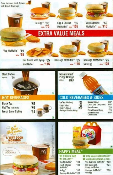 KFC menu 