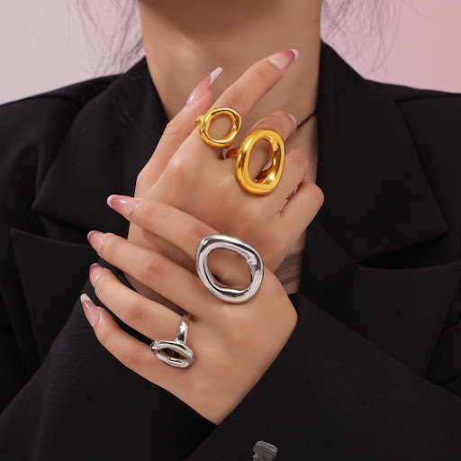 Title 6, Korean Style Casual Ring Minimalist Geometric H...