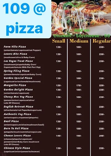 169 @ Pizza menu 