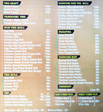 Biriyani House menu 