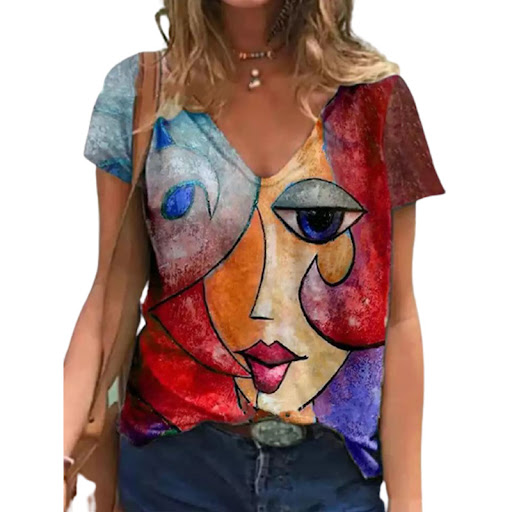 Title 4, 3DT T-shirt Casual Womens Short Sleeve