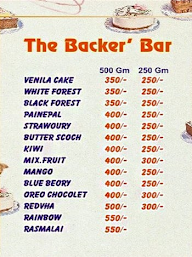 The Bakers Bar menu 1