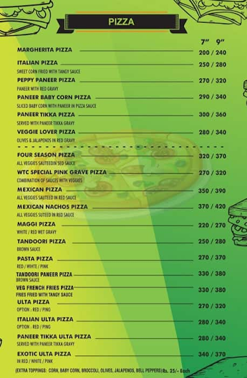 Wtc Pasrta menu 