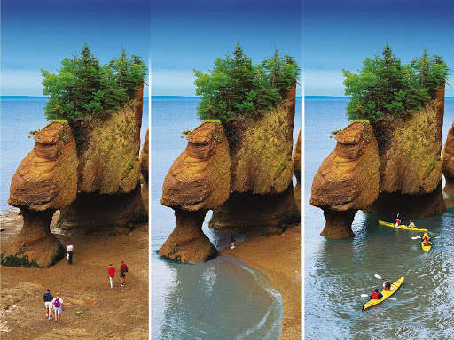 A time lapse sequence of Hopewell Rocks, northeast of Saint John, NB, as the tide changes.