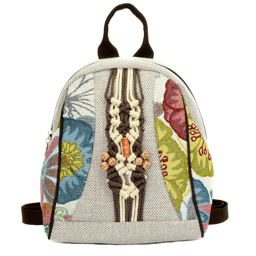 Title 5, Retro cotton and linen woven school bag, spacio...