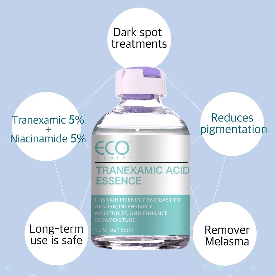 Serum 50ml z kwasem traneksamowym poprawiające przebarwienia, hamujące powstawanie ciemnych plam i wyrównujące koloryt skóry.