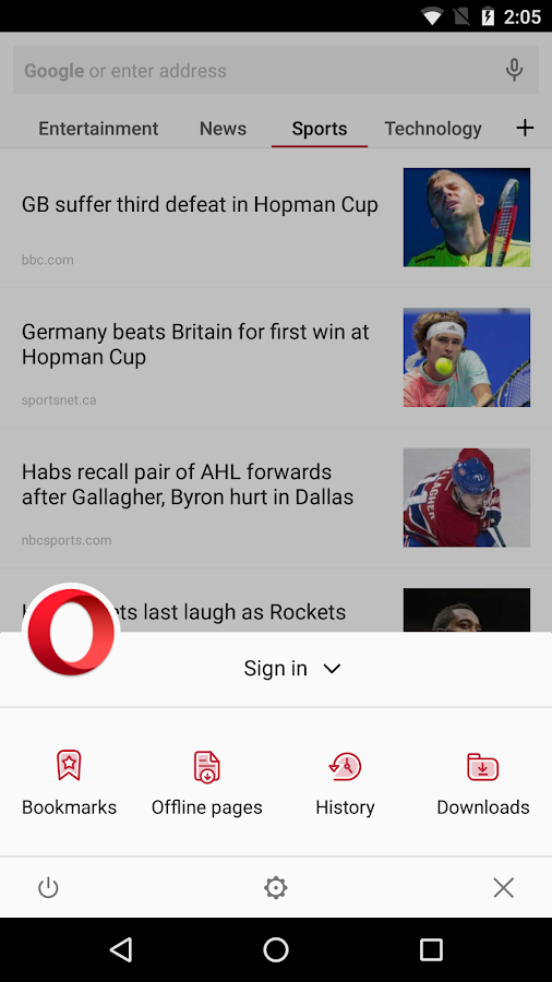    Opera browser - latest news- screenshot  